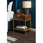Temple &amp; Webster Priya Mango Wood Bedside Table