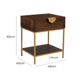 Temple &amp; Webster Priya Mango Wood Bedside Table