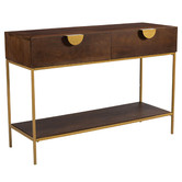 Temple &amp; Webster Priya 2 Drawer Mango Wood Console Table