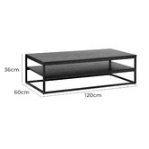 Temple &amp; Webster Black Boras 120cm Coffee Table with Shelf