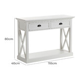 Temple &amp; Webster White Hamptons 2 Drawer Console Table