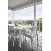Temple &amp; Webster 4 Seater White Kos Outdoor Extendable Dining Set