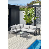 Temple & Webster Felix 4 Seater Aluminium Outdoor Sofa Set