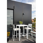 Temple &amp; Webster 74cm White Kos Aluminium Outdoor Slatted Barstools