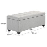 Temple &amp; Webster Emily Upholstered 100cm Storage Ottoman