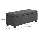 Temple &amp; Webster Emily Upholstered 100cm Storage Ottoman