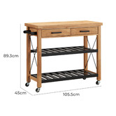 Temple &amp; Webster Memphis Wooden Kitchen Island Trolley