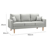 Temple &amp; Webster Andor 3 Seater Fabric Sofa