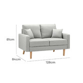 Temple &amp; Webster Grey Andor 2 Seater Fabric Sofa