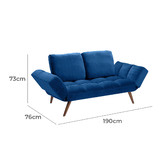 Temple &amp; Webster Navy Urban 2 Seater Velvet Click Clack Sofa Bed