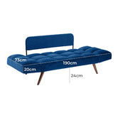 Temple &amp; Webster Navy Urban 2 Seater Velvet Click Clack Sofa Bed