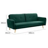 Temple &amp; Webster Chelsea 3 Seater Velvet Sofa Bed