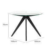 Temple &amp; Webster 100cm Anders Round Glass-Top Dining Table