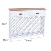 Temple &amp; Webster White &amp; Natural Zoe Pine Wood Wine Rack