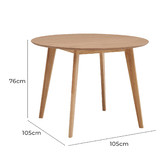Temple &amp; Webster Natural Larsen Round Wooden Dining Table