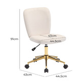 Temple &amp; Webster White Nellie Velvet Office Chair