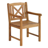 Temple &amp; Webster Natural Santa Cruz Acacia Wood Outdoor Armchair