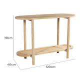 Temple &amp; Webster Natural Anya Mango Wood &amp; Rattan Console Table