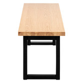 Temple &amp; Webster Natural &amp; Black Ski-Leg Oak Wood Dining Bench