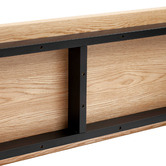 Temple &amp; Webster Natural &amp; Black Ski-Leg Oak Wood Dining Bench