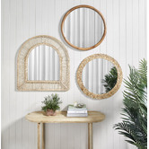 Temple &amp; Webster Arlo Round Rattan Wall Mirror