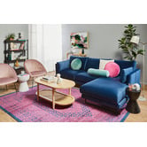 Temple &amp; Webster Anya Oval Mango Wood &amp; Rattan Coffee Table