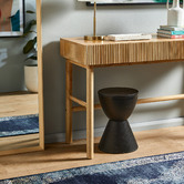 Temple &amp; Webster Anika 2 Drawer Mango Wood Writing Desk