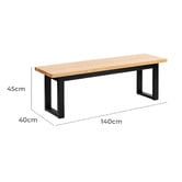 Temple & Webster Natural & Black Dining Table & Bench Set