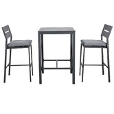 Temple &amp; Webster 2 Seater Kos Aluminium Outdoor Bar Table Set