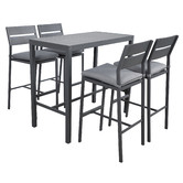 Temple & Webster 4 Seater Kos Aluminium Outdoor Bar Table Set