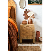 Temple &amp; Webster Natural Anya Mango Wood &amp; Rattan Bedside Table