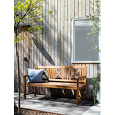 Temple &amp; Webster 3 Seater Natural Santa Cruz Acacia Wood Outdoor Bench