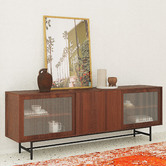 Temple &amp; Webster 210cm Walnut Stained Gannon Retro Sideboard