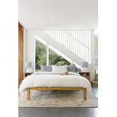 Temple &amp; Webster Natural Belvedere Wooden Bed Base