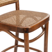 Temple &amp; Webster 65cm High Back Luca Beech Wood &amp; Rattan Barstool
