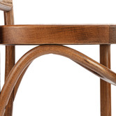 Temple &amp; Webster 65cm High Back Luca Beech Wood &amp; Rattan Barstool