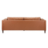 Temple &amp; Webster Tan Brahm 3 Seater Premium Faux Leather Sofa