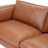 Temple &amp; Webster Tan Brahm 3 Seater Premium Faux Leather Sofa