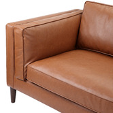 Temple &amp; Webster Tan Brahm 3 Seater Premium Faux Leather Sofa