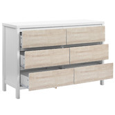 Temple &amp; Webster Whitewash Kingscliff 6 Drawer Chest