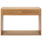 Temple &amp; Webster Oak Xavi Slatted Console Table
