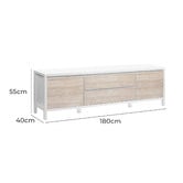 Temple &amp; Webster 180cm Whitewash Kingscliff TV Unit