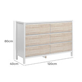 Temple &amp; Webster Whitewash Kingscliff 6 Drawer Chest