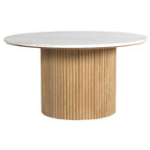 Temple &amp; Webster Anika Mango Wood &amp; Marble Coffee Table