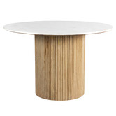 Temple &amp; Webster Anika Mango Wood &amp; Marble Dining Table