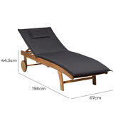 Temple &amp; Webster Monaco Wheeled Outdoor Hardwood Sun Lounger