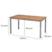 Temple &amp; Webster 6 Seater Natural Maui Eucalyptus Wood Outdoor Dining Set