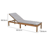 Temple &amp; Webster Natural Lanai Eucalyptus Wood Wheeled Sun Lounge