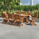 Temple &amp; Webster 8 Seater Natural Lanai Wood Outdoor Dining Set
