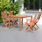 Temple &amp; Webster 4 Seater Natural Lanai Wood Outdoor Dining Set